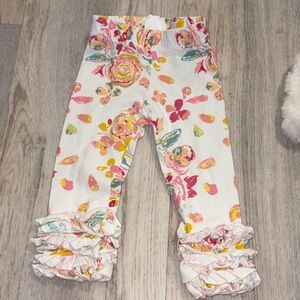 Colorful Floral Ruffle Leggings for Kids